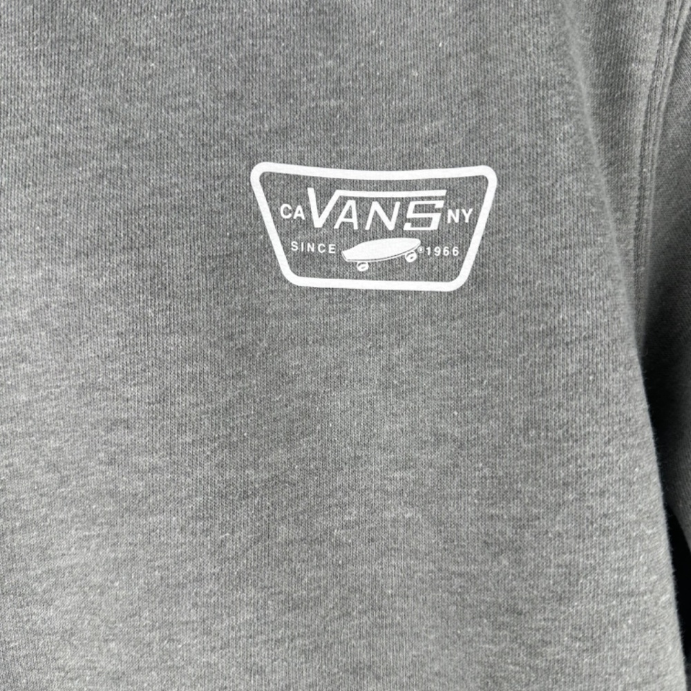 Vans Boys Sz Large Gray Logo Print Fleece-Back Cotton Blend Hoodie - Picture 2 of 6